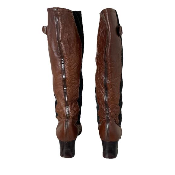 RARE VTG 60s 70s Brown Leather Tall Go Go Boots Carnaby St England Women Sz 6 - Picture 12 of 16